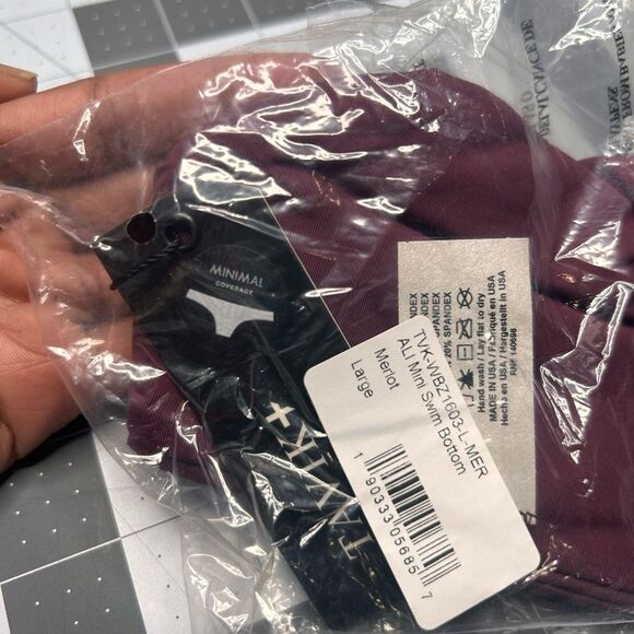 NWT TAVIK MERLOT SWIM BOTTOM Minimal COVERAGE. Size L - Picture 12 of 15